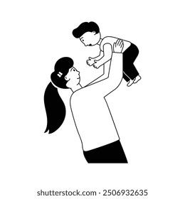 Modern concept of drawing illustration of maternal care