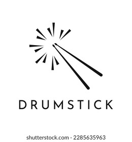 modern concept drum stick logo design template