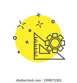 Modern concept Engineering Tools Icons. Contains such Symbols as Manufacturing, Technology, Engineer, Team, Solutions, Service and more.
