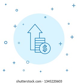 Modern concept Financial growth icon. Financial business progress arrow up and sign dollar icon