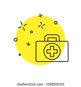 Modern concept First aid kit icon. Health, help and medical diagnostics concept.