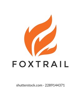 modern concept fox trails logo design	