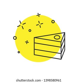 Modern concept Icon of cake. Graphic piece of birthday cake