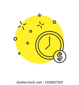 Modern concept Icon clock wall time money single icon