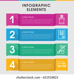 Modern concept infographic template. infographic design with concept icons includes baby stroller, towels. can be used for presentation, diagram, annual report, web design.