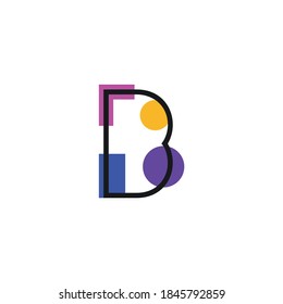 modern concept letter b colorful vector logo design