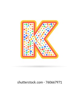 Modern concept of letter K and dots. Symbol design vector illustration isolated on white background