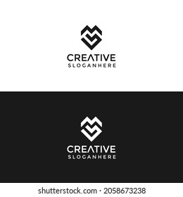 modern concept letter m monogram vector logo