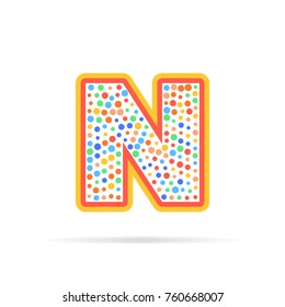 Modern concept of letter N and dots. Symbol design vector illustration isolated on white background
