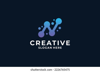 Modern concept letter N logo design with creative gradient color.