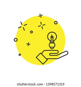 Modern concept Light Bulb icon. Lighting Electric lamp. Electricity, shine.