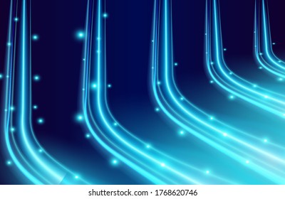 Modern concept of light speed lines background. Abstract futuristic 5g internet connection concept. light trails illustration