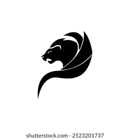 Modern concept logo lion silhouette, vector illustration