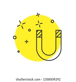 Modern concept Magnet icon. Horseshoe magnet, magnetism, magnetize, attraction.