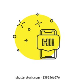 Modern concept Message "Hi"on smartphone