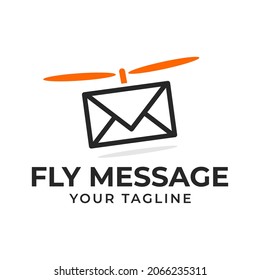 modern concept message logo, letter icon. short message with propeller vector design