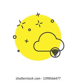 Modern concept Online cloud icon. Cloud computing contour symbol.