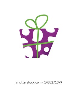 Modern concept of present. Isolated Big gift stacked icon in flat style. Box for christmas or happy birthday. Vector Illustration