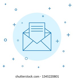 Modern concept Receive mail icon. Opened envelope with letter inside.