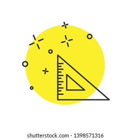 Modern concept Ruler icon. Triangle ruler simple illustration.