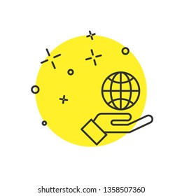 Modern concept Save earth icon design. Save globe logo