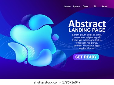 modern concept set landing page with abstract gradient liquid color