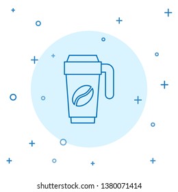 Modern concept Thermocup for coffee. Coffee time