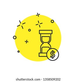 Modern concept Time is money concept, clock and coin, long term financial investment