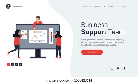 Modern concepts for website and mobile website development, teamwork, mobile apps, business solutions. Easy to use and customize. Flat vector illustration.