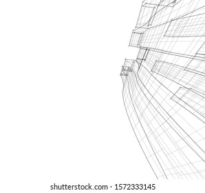 modern conceptual architecture building 3d  