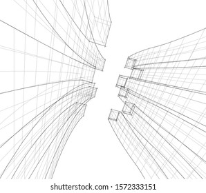 modern conceptual architecture building 3d  