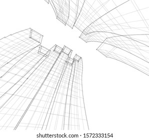 modern conceptual architecture building 3d  
