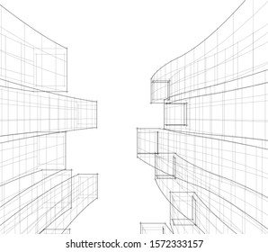 modern conceptual architecture building 3d  