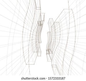 modern conceptual architecture building 3d  