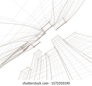 modern conceptual architecture building 3d  