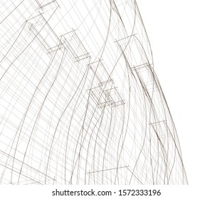 modern conceptual architecture building 3d  