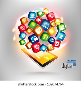 modern conceptual digital application social network design