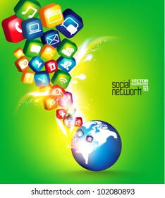 modern conceptual digital application social network design