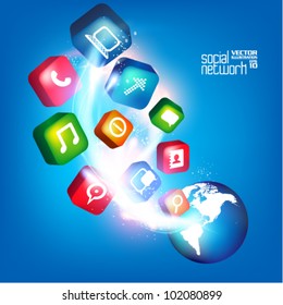 modern conceptual digital application social network design
