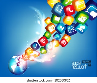 modern conceptual digital application social network design