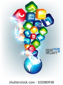 modern conceptual digital application social network design