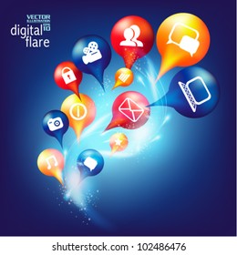 modern conceptual digital application social network design