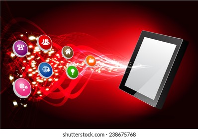 modern conceptual digital application social network design. computer graphic website internet.