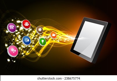 modern conceptual digital application social network design. computer graphic website internet.