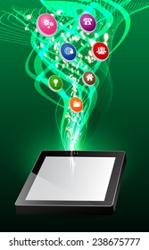 modern conceptual digital application social network design. computer graphic website internet.