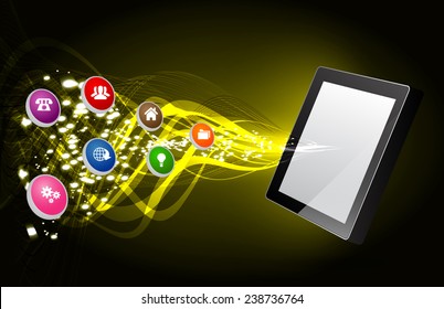 modern conceptual digital application social network design. computer graphic website internet.
