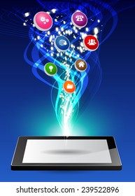 modern conceptual digital application social network design. computer graphic website internet. 