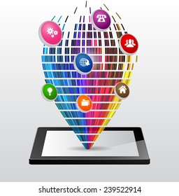 modern conceptual digital application social network design. computer graphic website internet. 