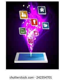 modern conceptual digital application social network design. computer graphic website internet.