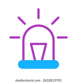 Modern conceptual flat design illumination icon depicting a bright idea symbol